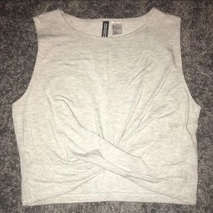 Gray Knotted Crop Top NWT